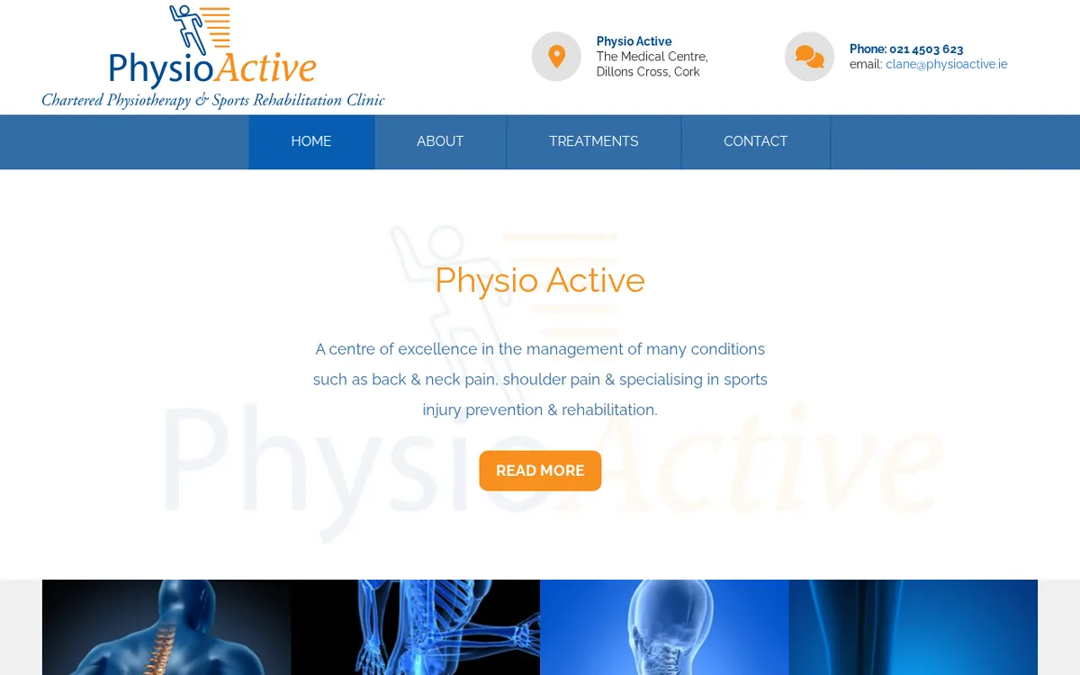 Forsiden af physioactive.ie