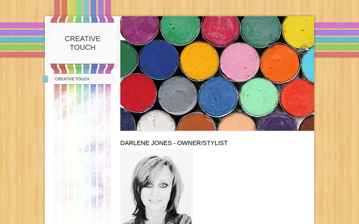 Úvodní stránka webu creativetouchsalon.weebly.com