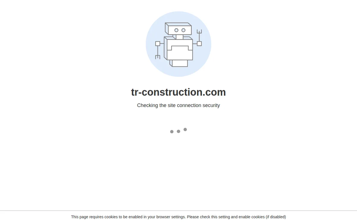 الصفحة الرئيسية للموقع الإلكتروني tr-construction.com
